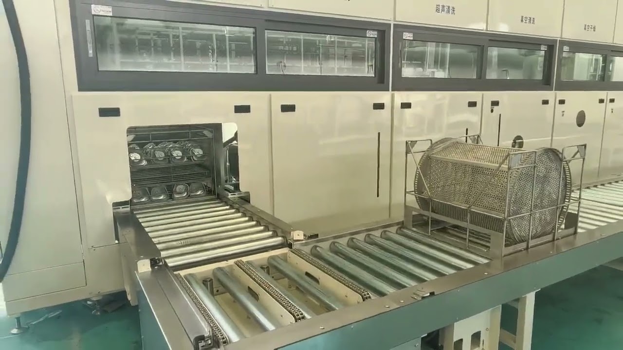 Vacuum hydrocarbon Multi-tank ultrasonic washing and drying machine for Precision parts.