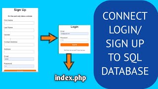 How to connect login/signup to database using php and mysql