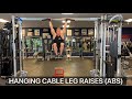 Hanging cable leg raises  ab bulking exercise
