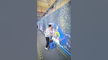 Technicians are adjusting their position. #ledscreen #leddisplay #ledmodules #ledwall