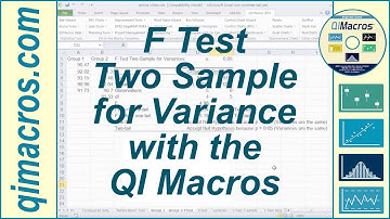 F Test Two Sample for Variance in Excel, using the QI Macros