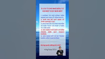 5 LƯU Ý CHO NHÀ ĐẦU TƯ KHI ĐẶT CỌC NHÀ ĐẤT #baihoccuocsong #HuyReviewBĐS #xuhuong #shorts #thinhhanh