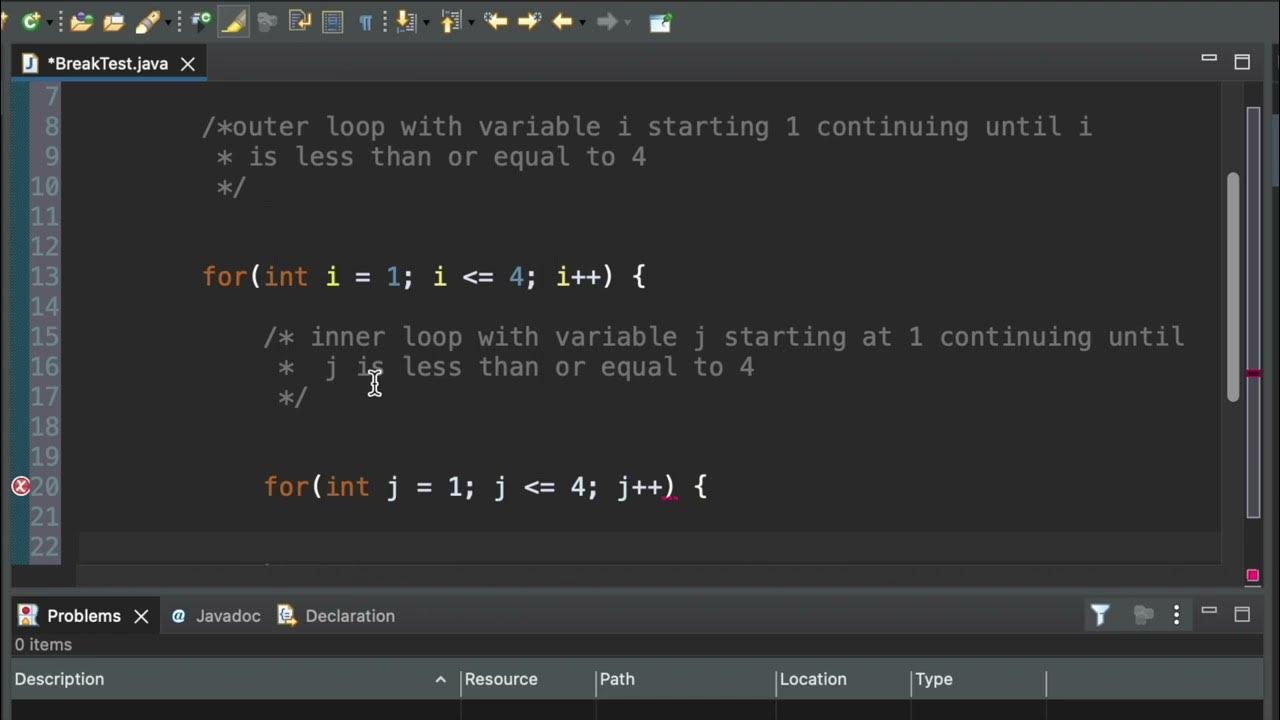 How to use break in a nested loop - YouTube