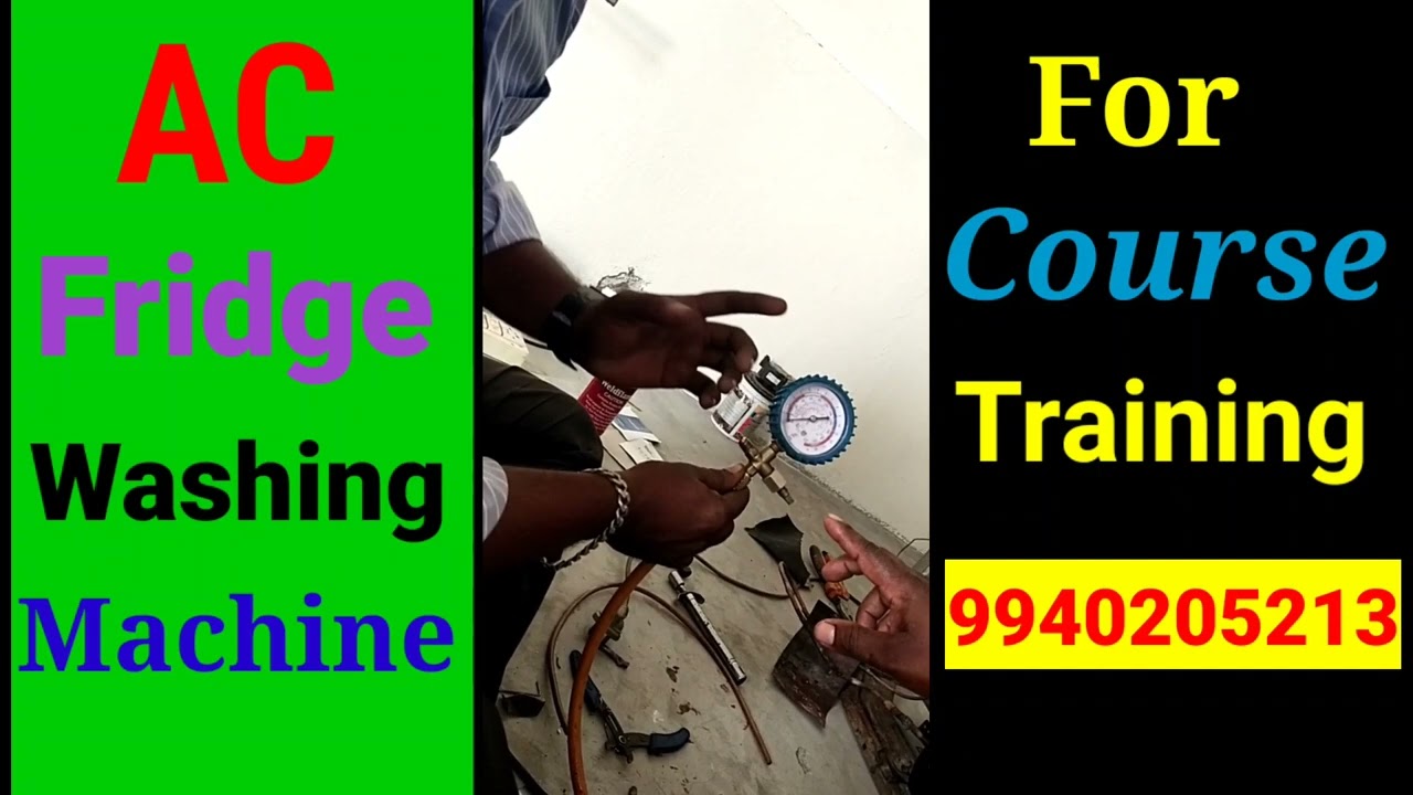 single door Fridge Gas charging, Double door fridge gas charging Ac Fridge washing service training