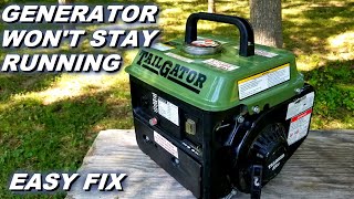 Fixing The Cheapest Generator, starts but won't stay running.