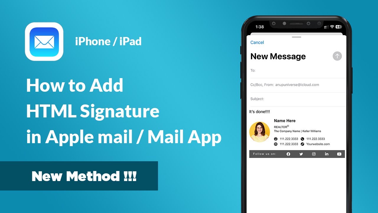 Add HTML Signature To Apple Mail On IPhone iPad In 2 Minutes FLAT