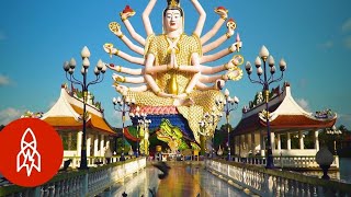 Tour This Tranquil Buddhist Island Temple of Giant Statues ( hello everyone SL Time 🥰🥰🥰)