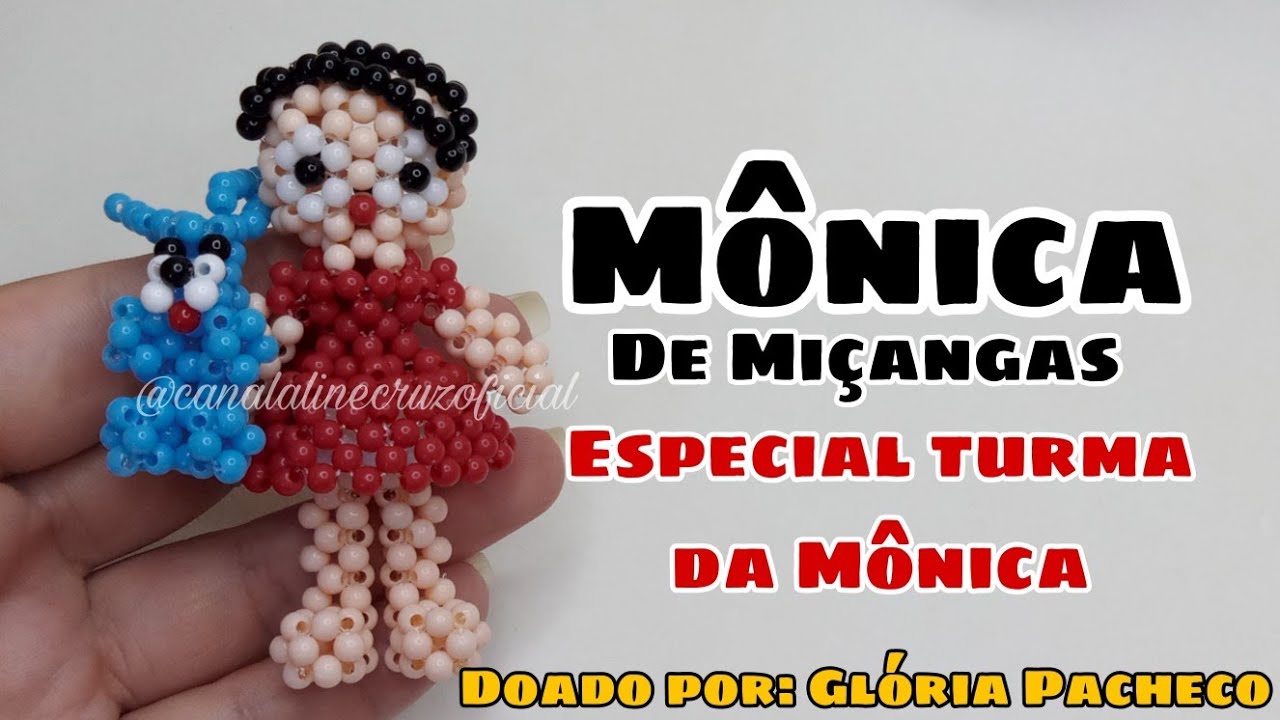 Mônica de Miçangas/Pérolas- Passo a Passo (Especial Turma da Mônica da Glorinha)