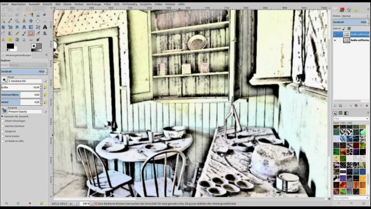 Gimp 2.8 Tutorial Bleistiftzeichnung zu Farbe YouTube