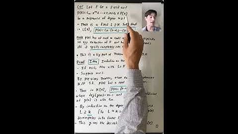 Extensions of Fields and Roots of Polynomials (Algebra 3: Lecture 7 Video 3)