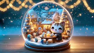 Winter Whiskers l Music Channel featuring a Cozy Cat Tea Party in a Magical Snow Globe