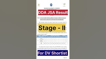 DDA JSA Result || Delhi development authority || JSA Result-2023-24