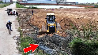 Ep14| Excellent Techniques Building by Dozer SHANTUI Clearing stone With dump Truck Dumping Stone