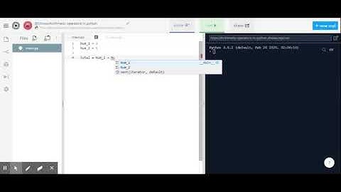 Arithmetic  operators in python