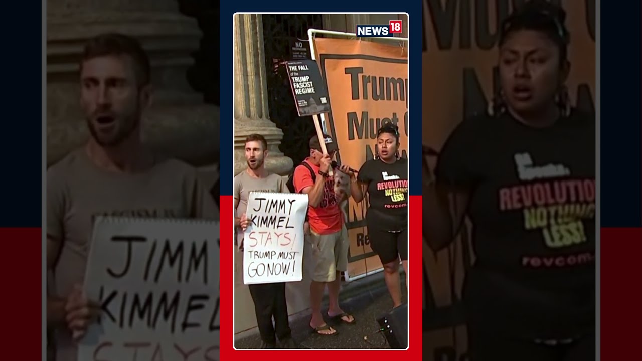  Shorts Trump Must Go Jimmy Kimmel Fans Protest As ABC Suspends Show