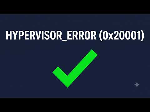 Hypervisor Error Fix in 60 Seconds!