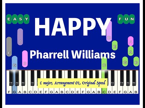 Happy Pharrell Williams Despicable Me 2 in C major Arr. 01 Original speed Sheet music, piano lessons