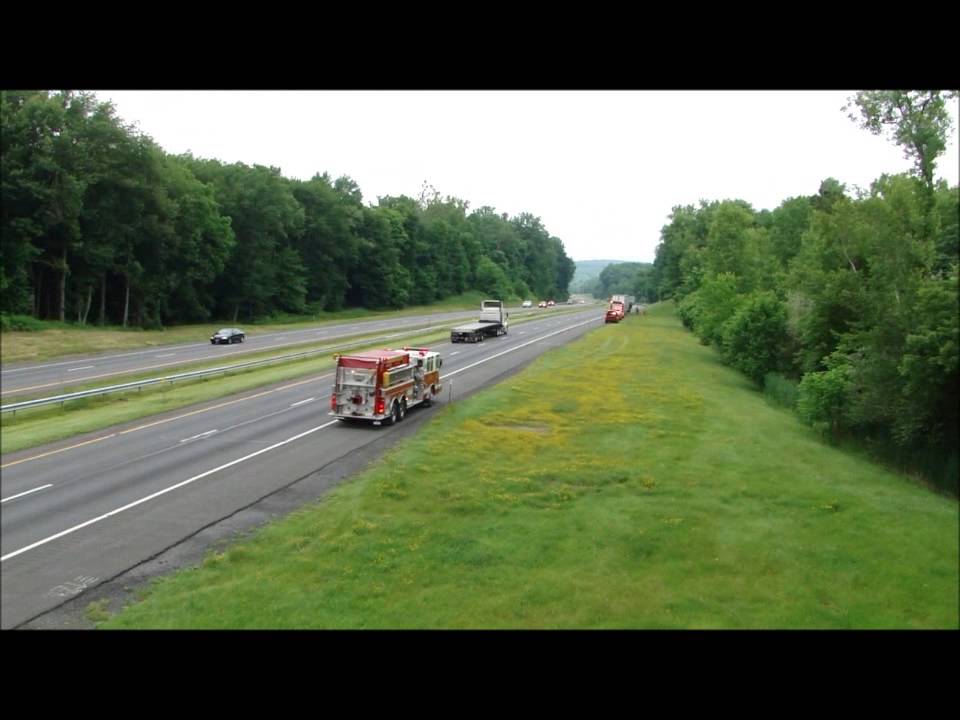 Tractor Trailer Brake Fire Thruway 6.12.2012 - YouTube