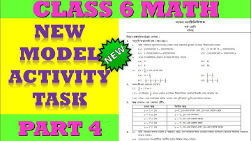 🔥Class 6 Math New Model Activity task 2021 part 4 💥In Bengali/গণিত মডেল অ্যাক্টিভিটি টাস্ক🔥