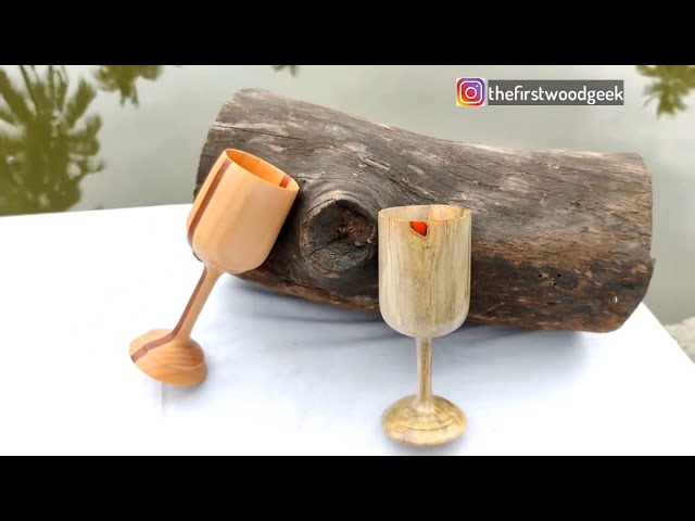 Make a wine glass from recycled wood and epoxy resin