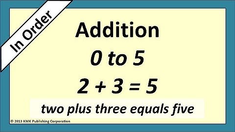 Addition Flash Cards 0-5 Numbers with Words In Order No Audio Plain Background