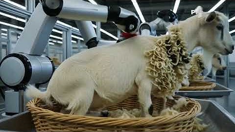 Sheep shearing with the help of a robot