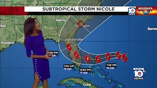 Tracking Nicole: 11pm advisory shows storm tracking toward Florida