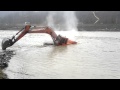 Экскаватор в реке. / Excavator in the river.