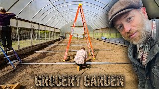 We Prepped 2,400 sq/ft of Grocery Garden (in the high tunnel) PART 1