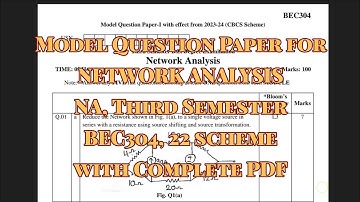 Network Analysis (BEC304) MODEL PAPER 22 scheam, 3rd semester ECE stream