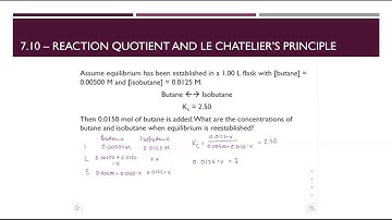 7.10 - Reaction Quotient and Le Chatelier