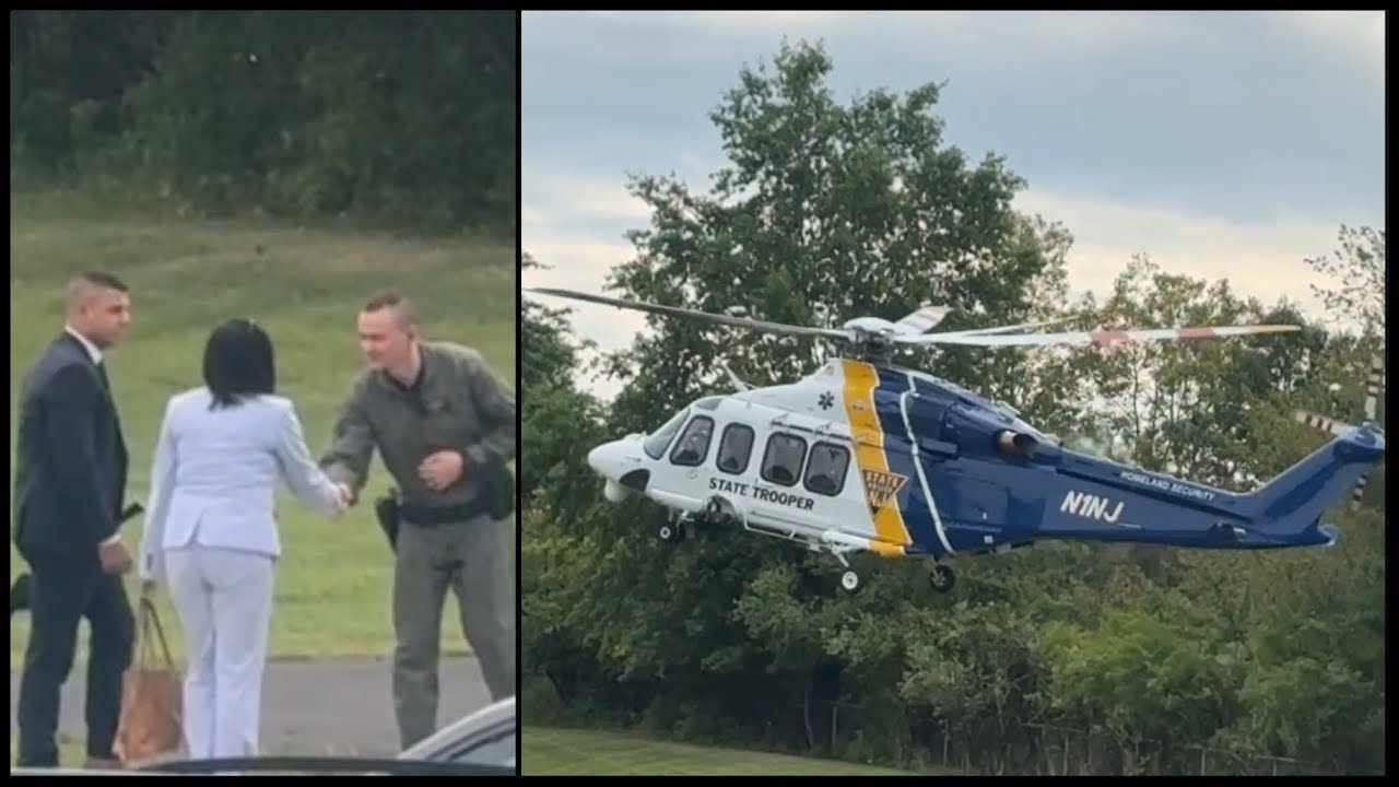 NJ State Police Chopper picking up 2 unknown passenger from NJSP Troop B Totowa, NJ and taking off!