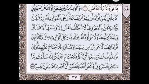 حفظ سورة البقرة آيه(٢٣٣)... مكرره{١٠مرات}