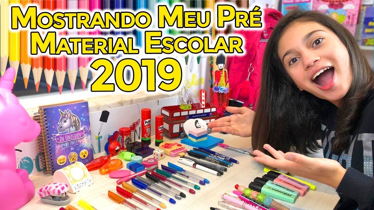 MOSTRANDO MEU PRÉ-MATERIAL ESCOLAR 2019 - Na mala da Mila