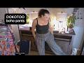 Dokotoo Women's Summer Boho Floral Bagyy Pants Wide Leg High Smocked Waist Casual Loose Palazzo Pant