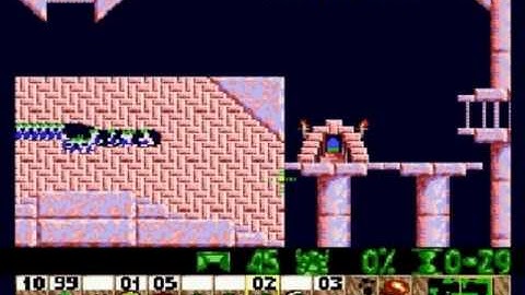 Lemmings Genesis/Mega Drive Walkthrough: Mayhem Level 16