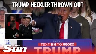 Trump gets security to remove heckler from New Hampshire rally