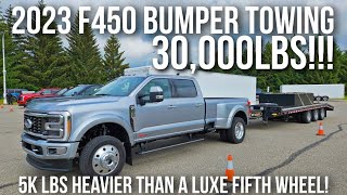 THIS IS INSANE! 2023 Ford F450 Towing 30,000lbs ON THE BUMPER! Limited Trim