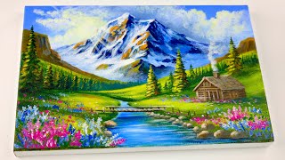 Acrylic Painting Tutorial: Create a Stunning Mountain Landscape | How to Paint - 05