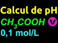 Calcul de ph  acide thanoque actique  01 moll