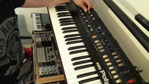 Korg Polysix Noodling with Roland Space Echo and EHX Small Stone Phaser