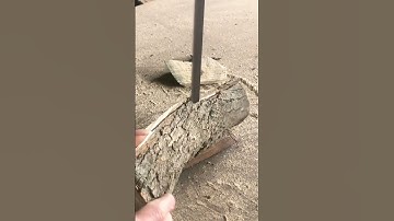 How to-Build hollow space to split the block of wood with an iron wire with sharp nail heads easily