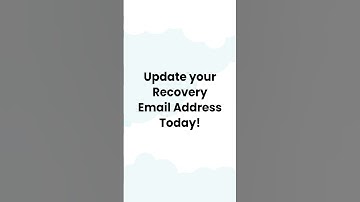 Update your Recovery Email Address today!