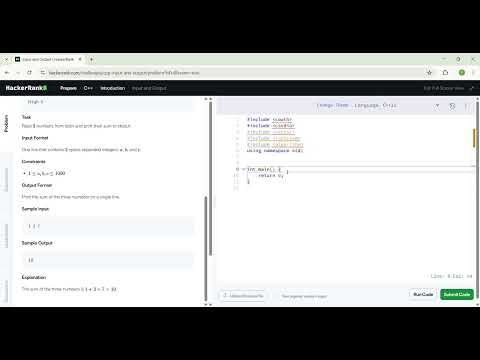 Input and Output in C++ | Beginner of C++ | HackerRank