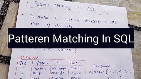 PATTERN MATCHING IN SQL|EASIEST EXPLANATION.#masterSQL