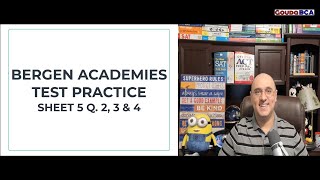 Bergen Academies Admission Test BCA Math Practice Sheet 5 Q. 2-3-4