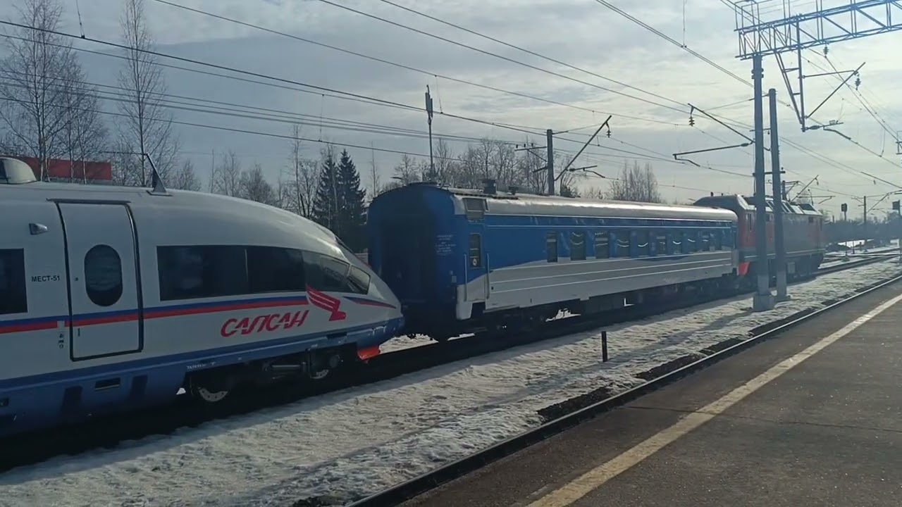 МЕГАУЛЬТРАЭКСКЛЮЗИВ! Перегонка Сапсана с вагоном деда мороза и ЭП2К-480 в Смоленск! С другом Стасом!
