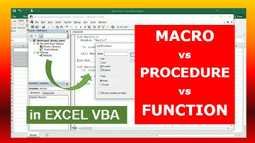 Macro vs Procedure vs Function in Excel VBA