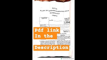 bsc 3rd sem math( algebra #ddu #pyq