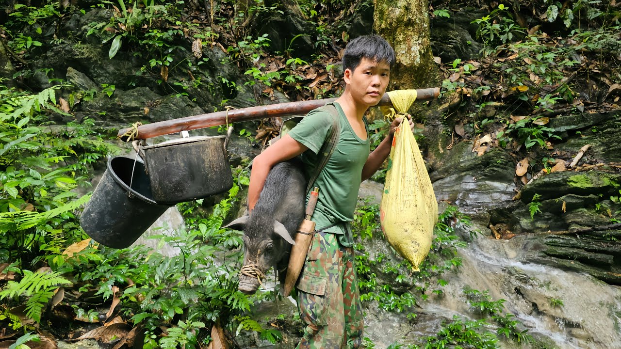 200 days of survival in the forest, hunting wild animals, forest birds, stream fish, spiny animals